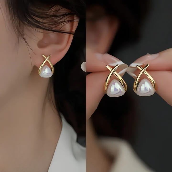 Cross Pearl Earrings Mode Mania Store