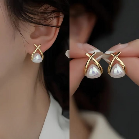 Cross Pearl Earrings Mode Mania Store